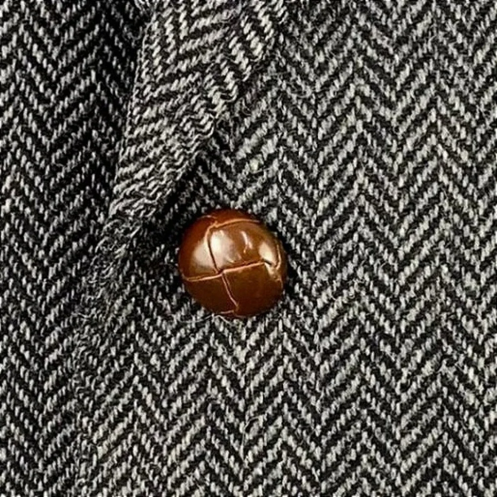 Vintage Stanley Blacker Blazer Mens 42R Wool Herringbone‎ Tweed Elbow Patches